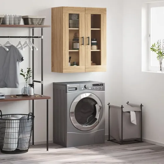 vidaXL væghængt skab 69,5x34x90 cm konstrueret træ Sonoma-eg