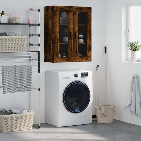 vidaXL væghængt skab 69,5x34x90 cm røget sonoma-eg