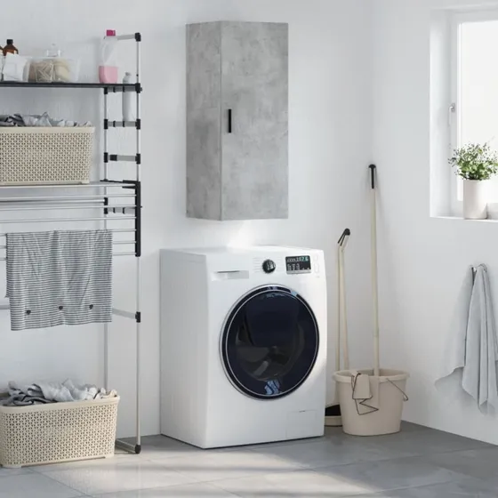 vidaXL vægskab 34,5x34x90 cm konstrueret træ - betongrå