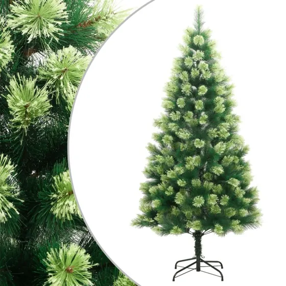 vidaXL kunstigt juletræ 210 cm hængslet med juletræsfod
