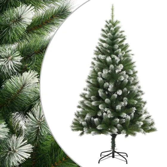 vidaXL kunstigt juletræ med sne 180 cm, hængslet