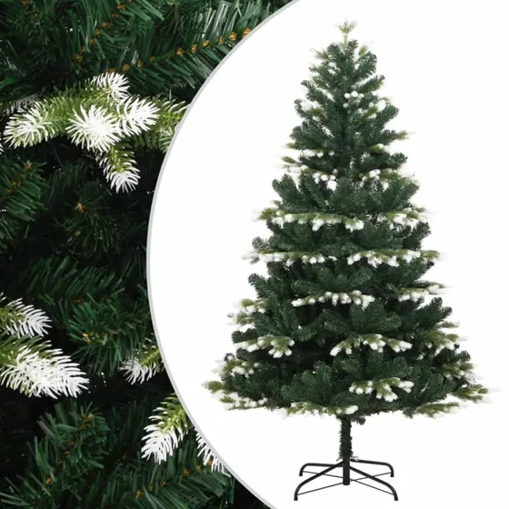 vidaXL kunstigt juletræ med sne 120 cm (hængslet)