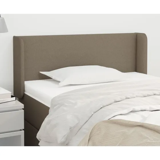 vidaXL sengegavl med kanter 93x16x78/88 cm stof gråbrun