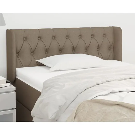 vidaXL sengegavl med kanter 93x16x78/88 cm stof gråbrun