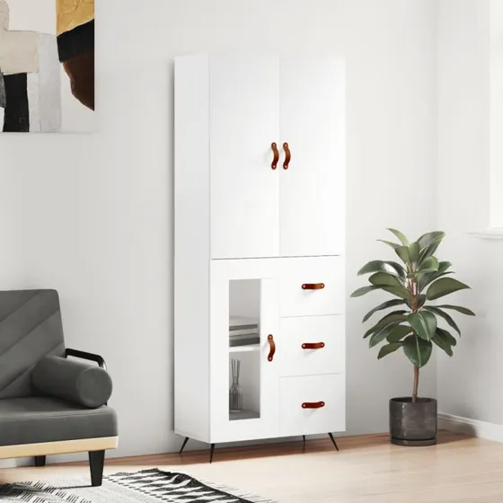 vidaXL Højskab 69,5x34x180 cm hvid