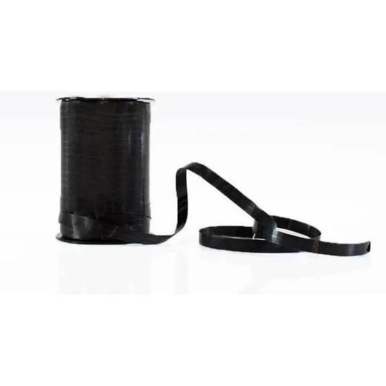 Uden mærke Gavebånd poly glat 10 mm, 250 yd, sort