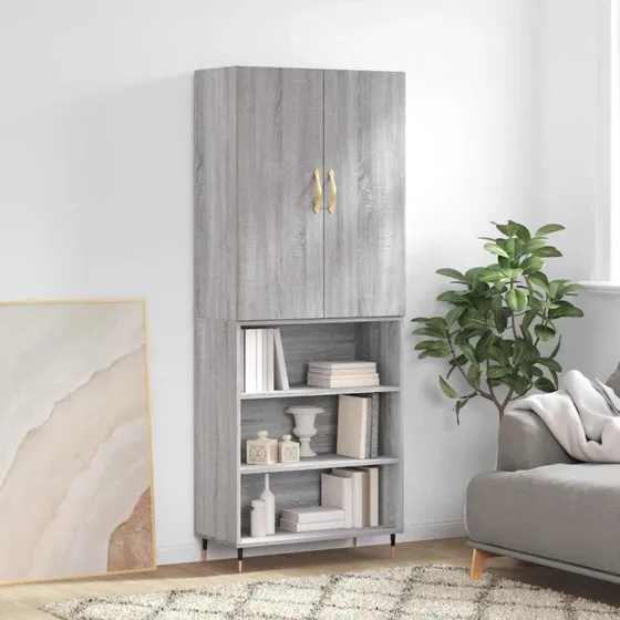vidaXL højskab 69,5x34x180 cm konstrueret træ Sonoma-eg