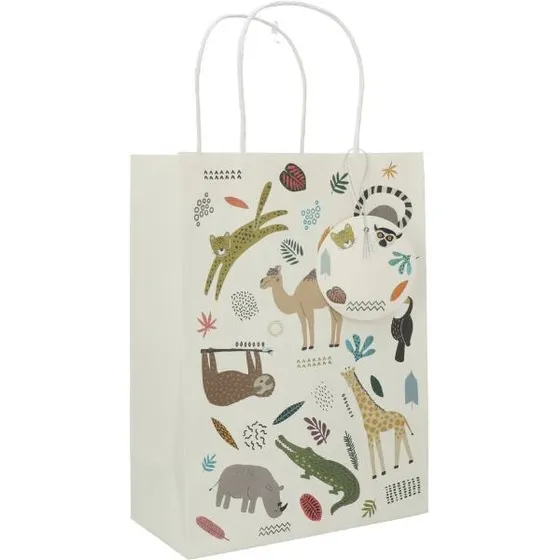 Gaveposer med zoo-motiver 6 stk – 27x20 cm