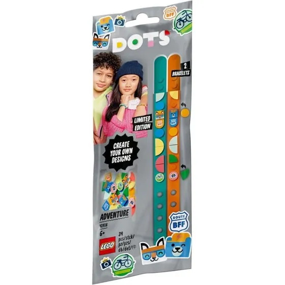LEGO DOTS Eventyrarmbånd 41918 – 2 armbånd, 32 fliser