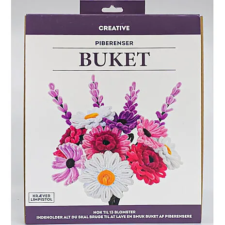 Piberenser - buket med fransk anemone, marguerit, lavendel og gerbera