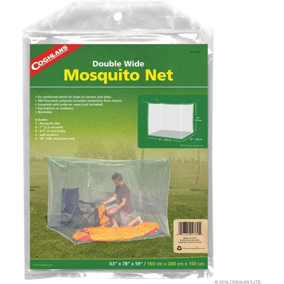 Coghlan's Dobbelt myggenet 160×200×150 cm – hvid