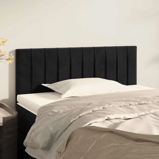 vidaXL sengegavl 80x5x78/88 cm fløjl sort