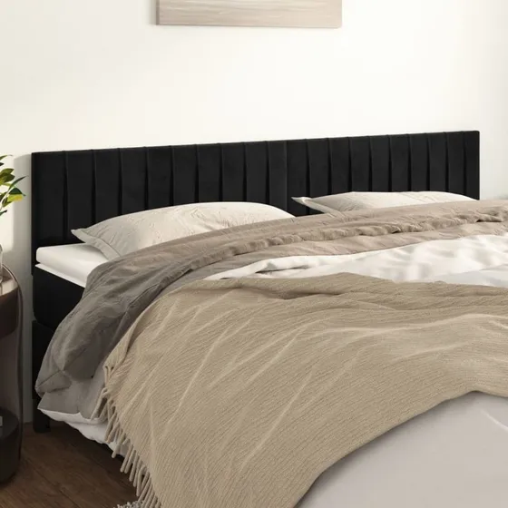 vidaXL Sengegavle 2 stk. 90x5x78/88 cm fløjl sort