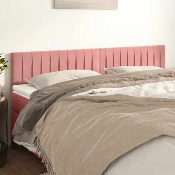 vidaXL Sengegavle 2 stk. 90x5x78/88 cm fløjl - lyserød