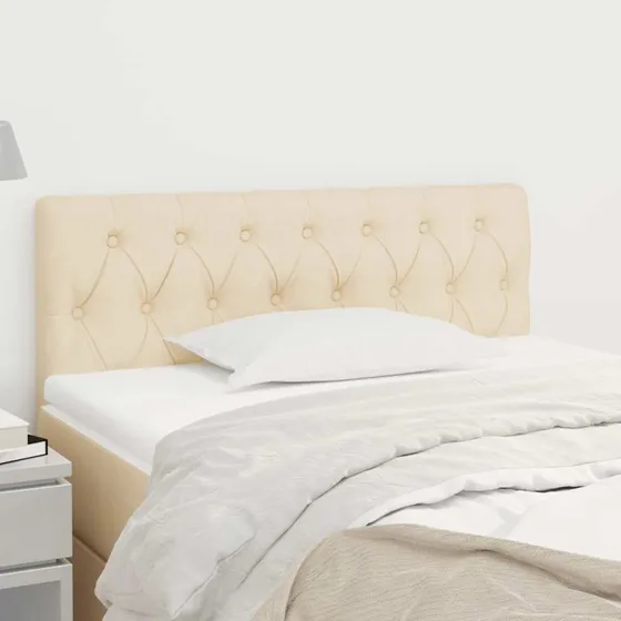vidaXL sengegavl 100x7x78/88 cm stof creme