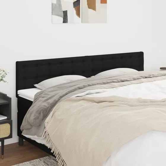 vidaXL Sengegavle 2 stk. 90x5x78/88 cm stof, sort