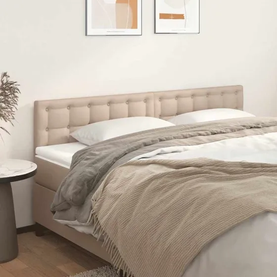 vidaXL sengegavle 2 stk. 100x5x78/88 cm kunstlæder cappuccino