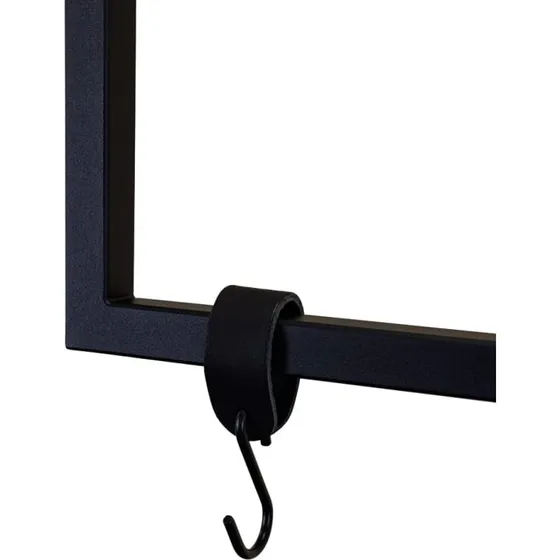 Metallbude S-krog m. læderstrop, sort, 6 stk