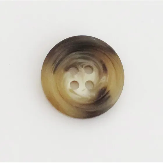 Uden mærke - Knapper i hornlook, meleret brun, 8–25 mm