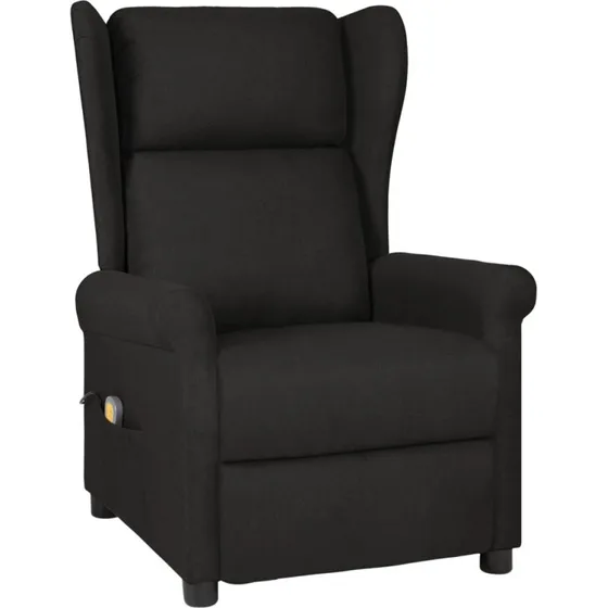 vidaXL massagestol i sort stof med 6-punkts vibration