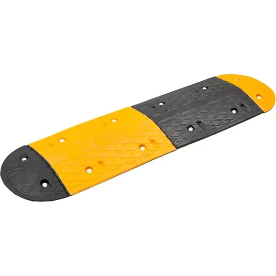 vidaXL vejbump 129x32,5x4 cm gummi gul/sort