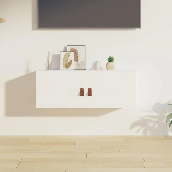 vidaXL vægskab 80x30x30 cm massivt fyrretræ, hvid