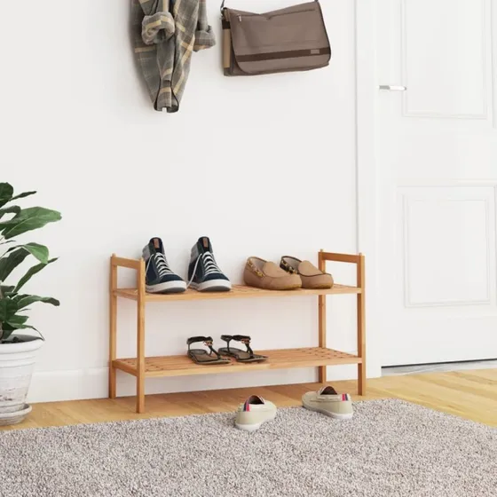 vidaXL skoreol 69x27x41 cm massivt valnøddetræ