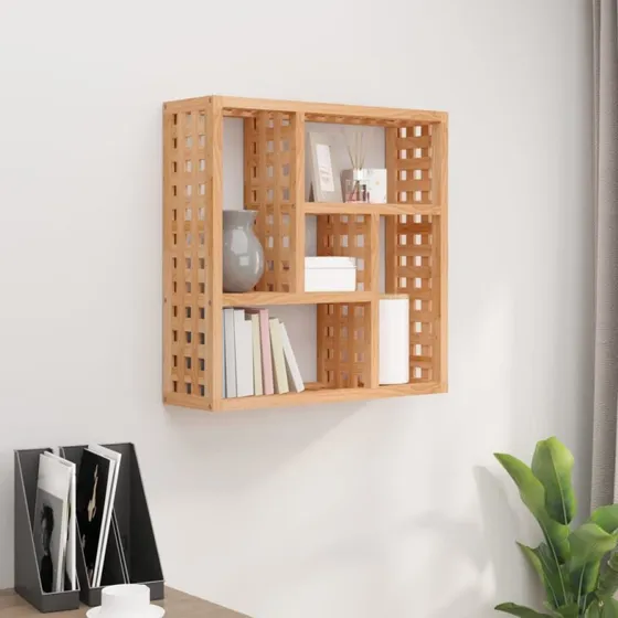 vidaXL væghylde 49x15x49 cm i massivt valnødstræ