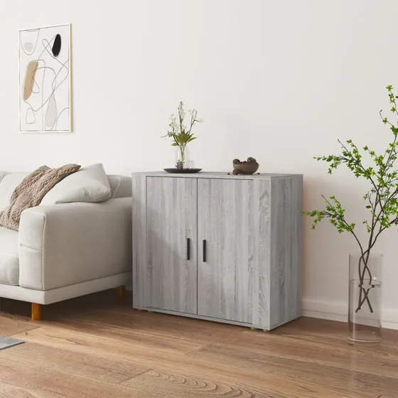 vidaXL skænk 80x33x70 cm grå Sonoma-eg