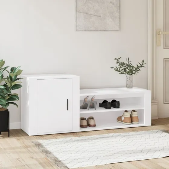 Skoreol 130x35x54 cm, konstrueret træ – brun eg