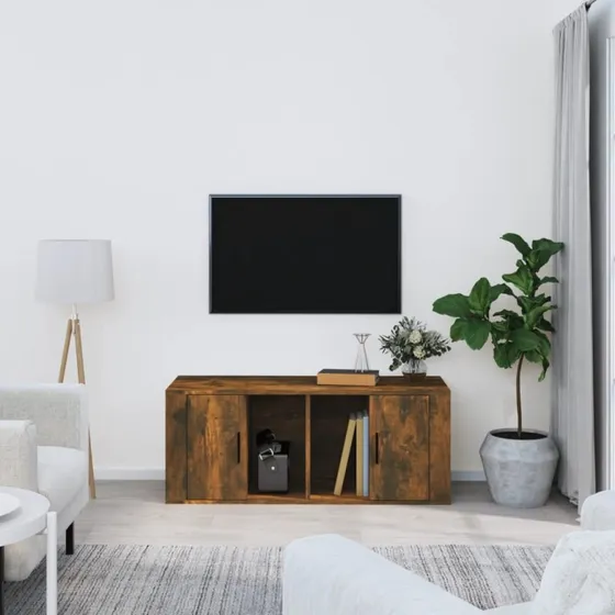 vidaXL TV-bord 100x35x40 cm konstrueret træ, røget egetræ