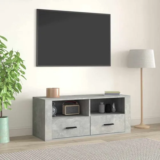 vidaXL tv-bord 100x35x40 cm konstrueret træ – betongrå