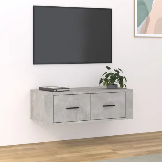 vidaXL vghngt TV-bord 80x36x25 cm konstrueret tr, betongr