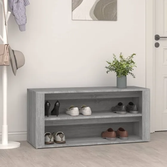 vidaXL Skoreol 100x35x45 cm konstrueret træ – betongrå