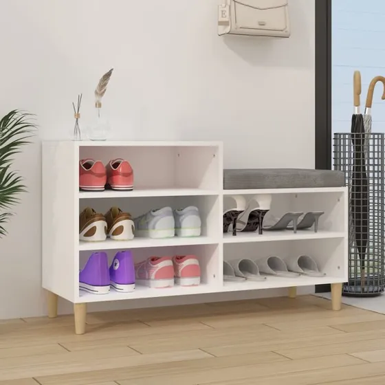 vidaXL Skoreol 102x36x60 cm Hvid, konstrueret træ