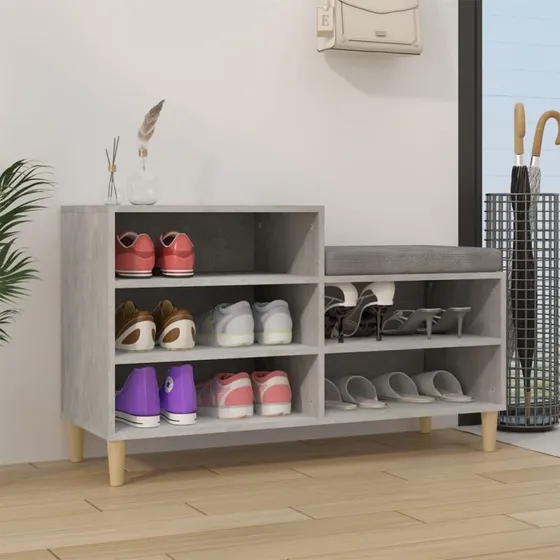 vidaXL skoreol 102x36x60 cm konstrueret træ - betongrå