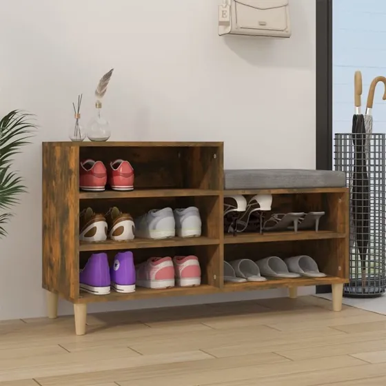 vidaXL skoskab 102x36x60 cm konstrueret træ - røget eg