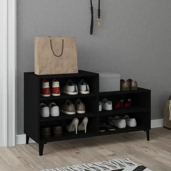 vidaXL skoreol 102x36x60 cm konstrueret træ, sort