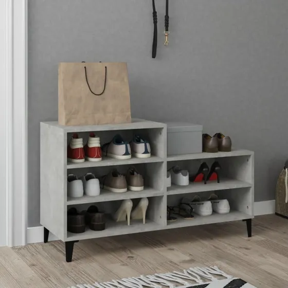 vidaXL skoreol 102x36x60 cm konstrueret træ betongrå