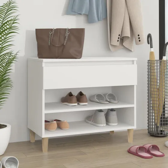 vidaXL skoreol 70x36x60 cm i konstrueret træ, hvid