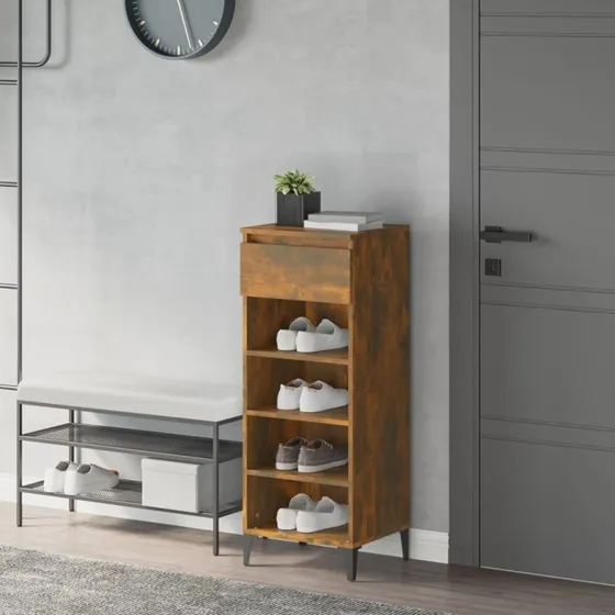 vidaXL skoreol 40x36x105 cm konstrueret træ, røget eg