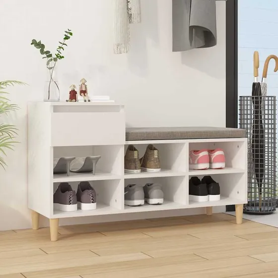 vidaXL skoreol 102x36x60 cm hvid i konstrueret træ