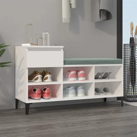 vidaXL skoreol 102x36x60 cm konstrueret træ hvid