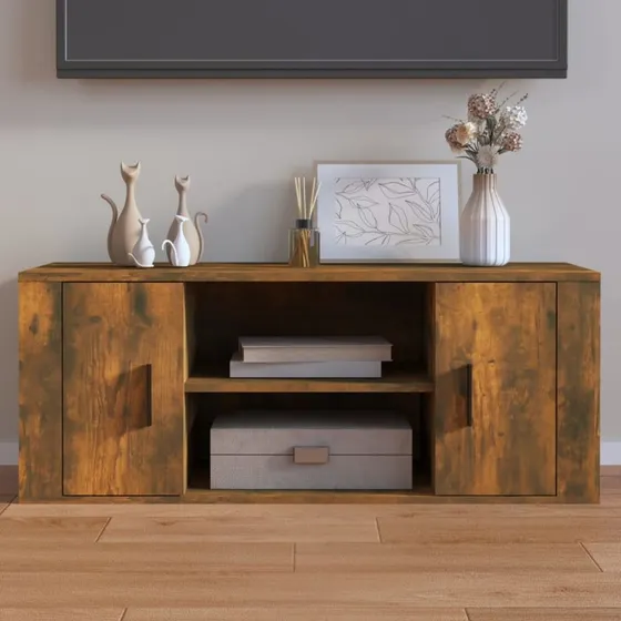 vidaXL TV-bord 100x35x40 cm konstrueret træ, røget egetræsfarve