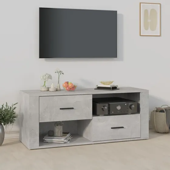 vidaXL TV-bord 100x35x40 cm konstrueret træ – betongrå