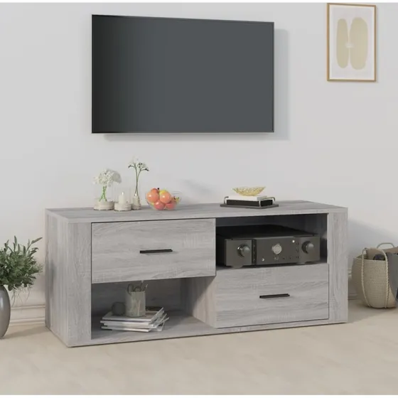 vidaXL TV-bord 100x35x40 cm konstrueret træ, grå Sonoma-eg