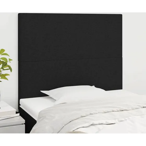 vidaXL sengegavl sort 80x5x118/128 cm stof