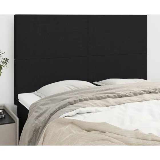 vidaXL sengegavl stof sort 144x5x118/128 cm