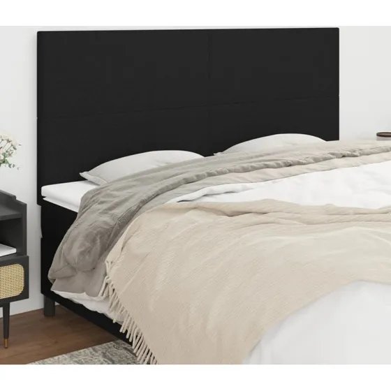 vidaXL sengegavl stof sort 160x5x118/128 cm