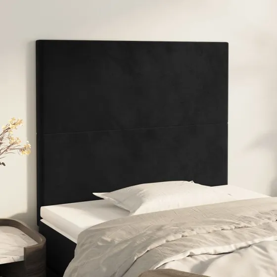 vidaXL sengegavl i sort fløjl 100x5x118-128 cm